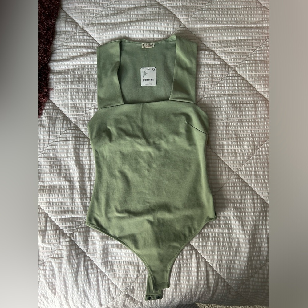 Free People Sage Green Bodysuit